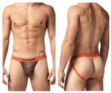 Load image into Gallery viewer, Papi UMPA051 Fashion Microflex Brazilian Jockstrap Color Orange Pixel Print