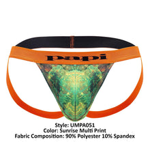 Load image into Gallery viewer, Papi UMPA051 Fashion Microflex Brazilian Jockstrap Color Sunrise Multi Print