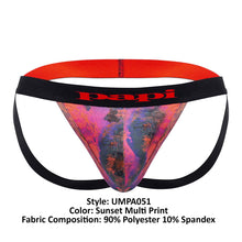 Load image into Gallery viewer, Papi UMPA051 Fashion Microflex Brazilian Jockstrap Color Sunset Multi Print