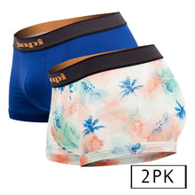 Load image into Gallery viewer, Papi UMPA074 2PK Microflex Brazilian Trunks Color Tropics-Blue