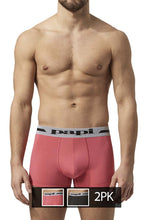 Load image into Gallery viewer, Papi UMPA080 2PK Microflex Brazilian Trunks Color Pink-Black