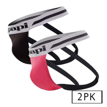 Load image into Gallery viewer, Papi UMPA081 2PK Microflex Jockstrap Color Pink-Black