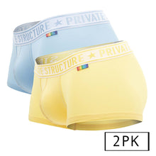 Load image into Gallery viewer, Private Structure EPUT4386 Pride 2PK Mid Waist Trunks Color Yellow-Blue