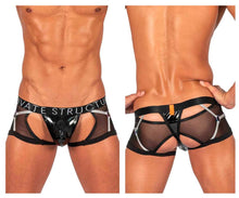 Load image into Gallery viewer, Private Structure LCUT4417 Alpha Low Waist Harness Trunks Color Black