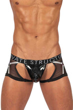 Load image into Gallery viewer, Private Structure LCUT4417 Alpha Low Waist Harness Trunks Color Black