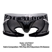 Load image into Gallery viewer, Private Structure LCUT4417 Alpha Low Waist Harness Trunks Color Black