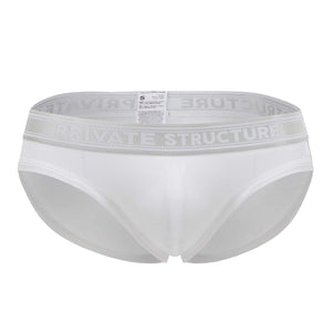 Private Structure PBUT4378 Bamboo Mid Waist Mini Briefs Color Bright White