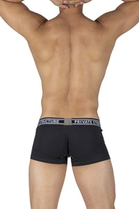 Private Structure PBUT4379 Bamboo Mid Waist Trunks Color Raven Black