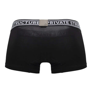 Private Structure PBUT4379 Bamboo Mid Waist Trunks Color Raven Black