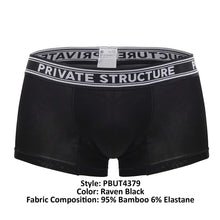 Load image into Gallery viewer, Private Structure PBUT4379 Bamboo Mid Waist Trunks Color Raven Black