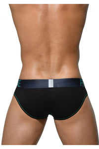 Private Structure PTUZ3791 Platinum Tencel Mini Briefs Color Green-Black