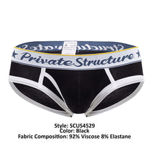 Load image into Gallery viewer, Private Structure SCUS4529 Classic Mid Waist Mini Briefs Color Black