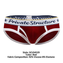 Load image into Gallery viewer, Private Structure SCUS4529 Classic Mid Waist Mini Briefs Color Red