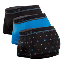 Load image into Gallery viewer, Rico 250109 3PK Brazilian Trunks Color Black-Blue