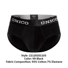 Load image into Gallery viewer, Unico 22120201103 Intenso A22 Briefs Color 99-Black