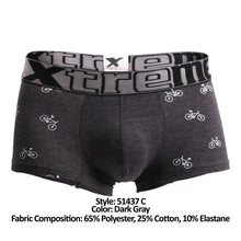 Load image into Gallery viewer, Xtremen 51437C Cycling Print Boxer Briefs Color Dark Gray