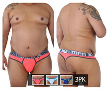 Load image into Gallery viewer, Xtremen 91031X-3 3PK Thongs Color Fuchsia-White-Blue