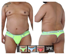 Load image into Gallery viewer, Xtremen 91031X-3 3PK Thongs Color Green-White-Fuchsia