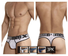 Load image into Gallery viewer, Xtremen 91036-3 3PK Thongs Color White-Gray-Blue