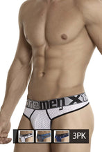 Load image into Gallery viewer, Xtremen 91036-3 3PK Thongs Color White-Gray-Blue