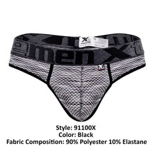 Load image into Gallery viewer, Xtremen 91100X Microfiber Mesh Thongs Color Black