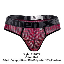 Load image into Gallery viewer, Xtremen 91100X Microfiber Mesh Thongs Color Red