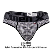 Load image into Gallery viewer, Xtremen 91100 Microfiber Mesh Thongs Color Black