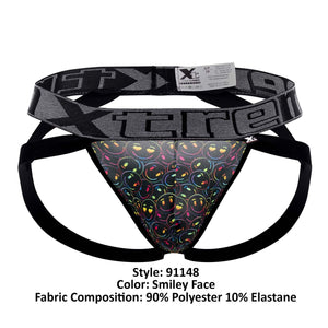 Xtremen 91148 Printed Microfiber Jockstrap Color Smiley Face