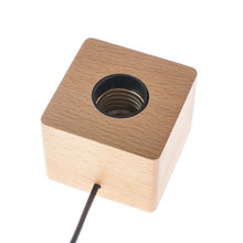 Load image into Gallery viewer, Wood light base with screw socket