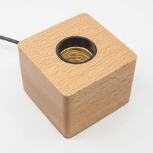 Load image into Gallery viewer, Wood light base with screw socket